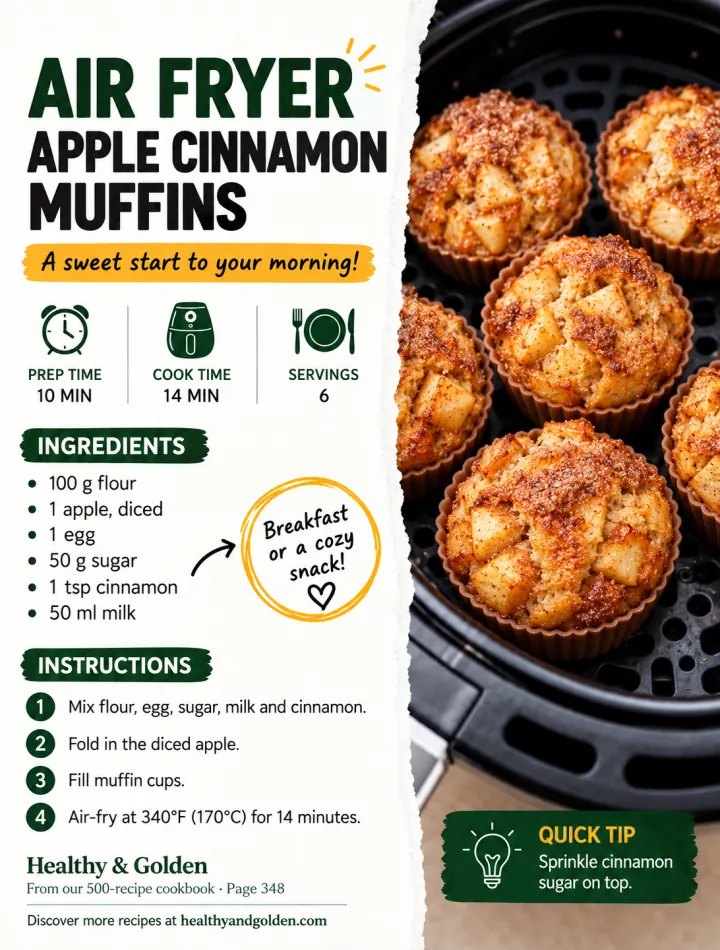 Apple cinnamon muffins baked in the air fryer basket, Volume 3 · Breakfast Favorites, Snacks & Sweet Treats